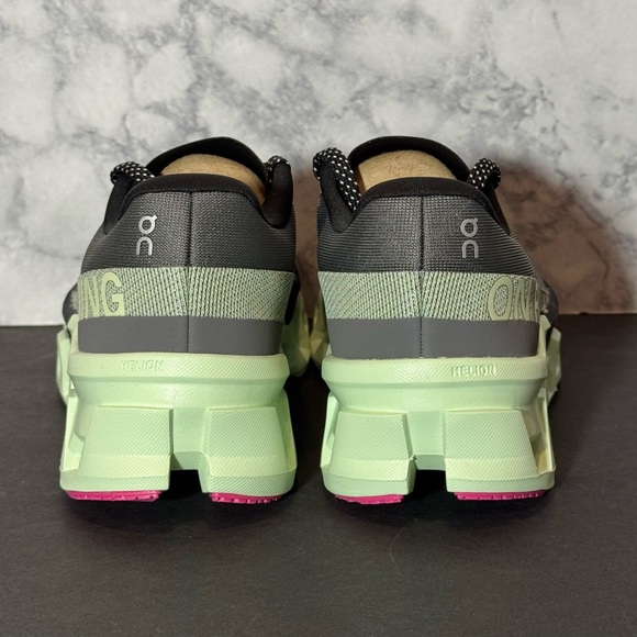 Women’s ON Cloudmonster 2 gray and mint green sneakers - Picture 4 of 5